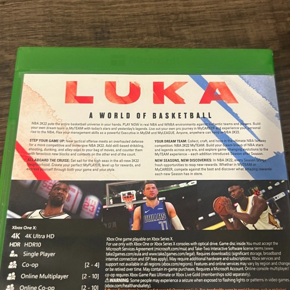 NBA 2K22 Xbox One Video Game 2K Sports Luka Dončić Cover EUC